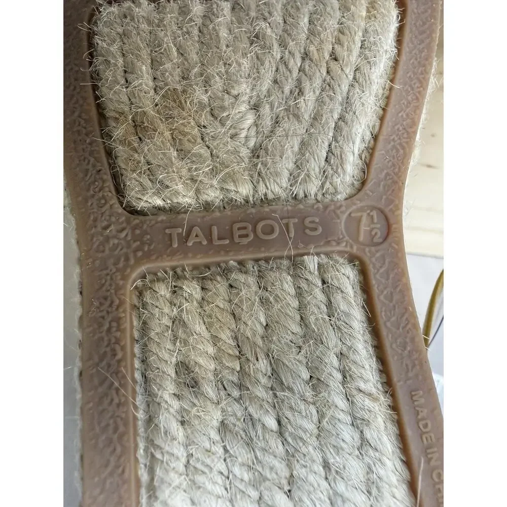 Talbots Womens Yellow Cactus Embroidered Espadrille Sandals Shoes Size 7.5 M